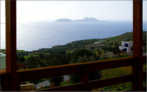 Blick von der Veranda auf die Paximadia-Inseln